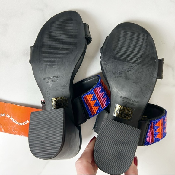 Farm Rio Beaded Block Heel Slide Sandals - Picture 6 of 9